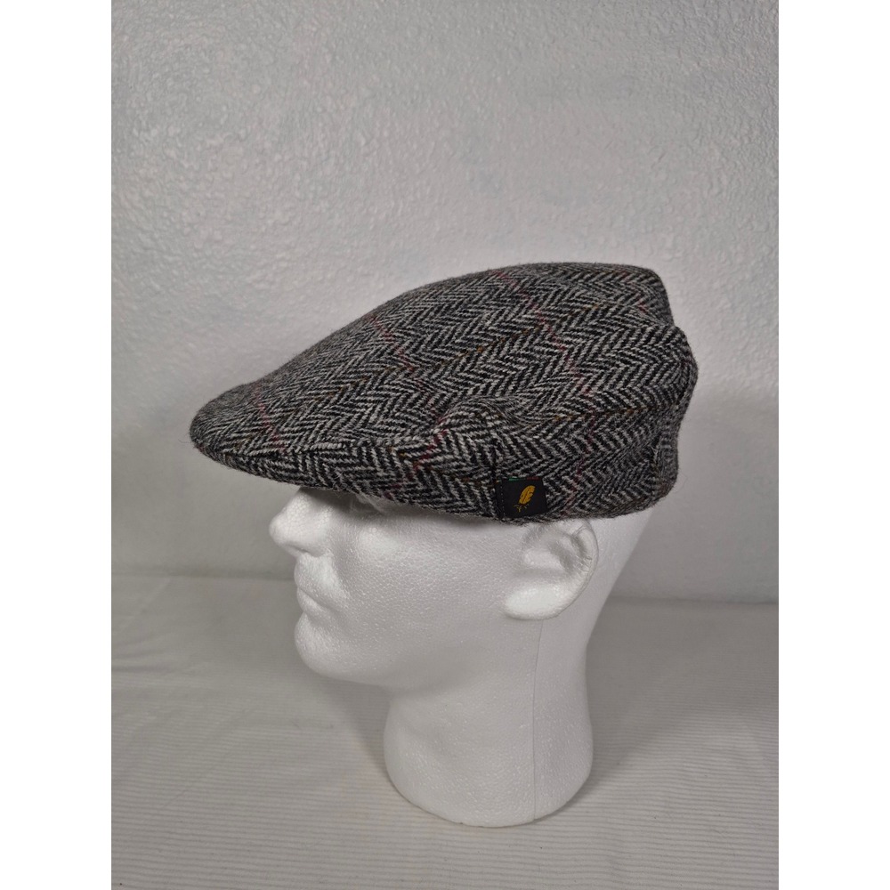 Hatman of Ireland Harris Tweed Grey Herringbone Flat Cap XXL Gerry Moran Hat